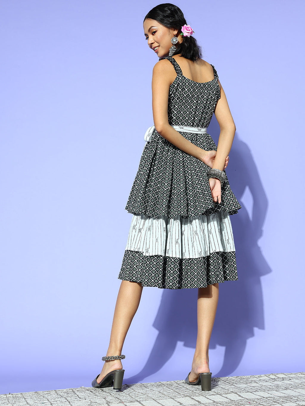 Yufta Black Ethnic Motifs Indie Gal Dress | Grocsy