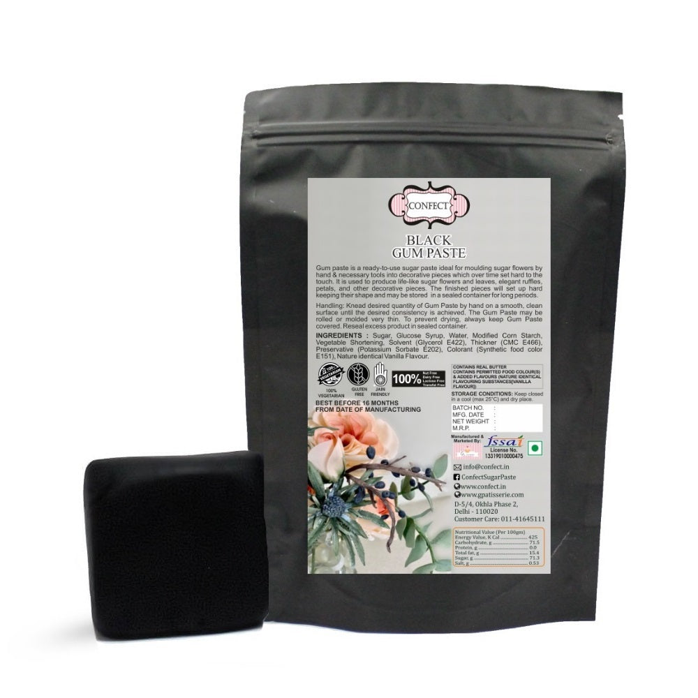 Confect Black | Edible Gum paste | Grocsy