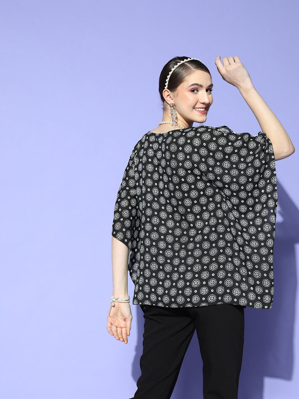Yufta Black Kaftan Top | Grocsy