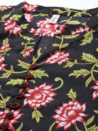 Yufta Black & Pink Floral Printed Top | Grocsy