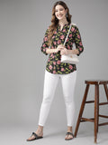 Yufta Black & Pink Floral Printed Top | Grocsy