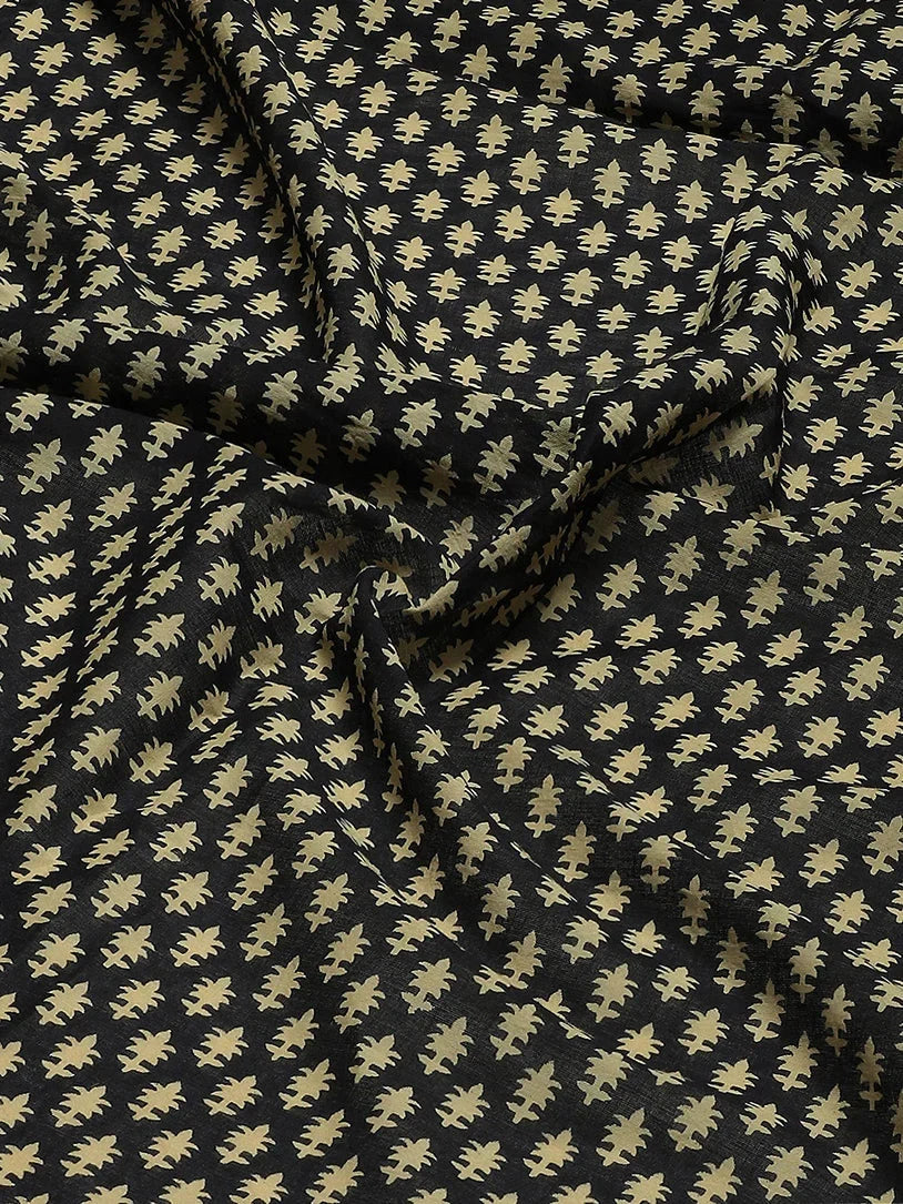 Yufta Black Printed Saree | Grocsy