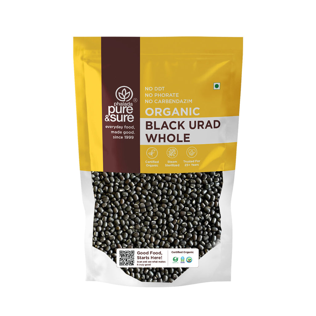 Pure & Sure Organic Black Urad Whole | Grocsy