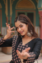 Lorenvalley Black Printed Rayon Navratri Collection Lehenga Choli with Dupatta | Grocsy