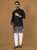 Anaita Black Embroidery Silk Straight Kurta | Grocsy