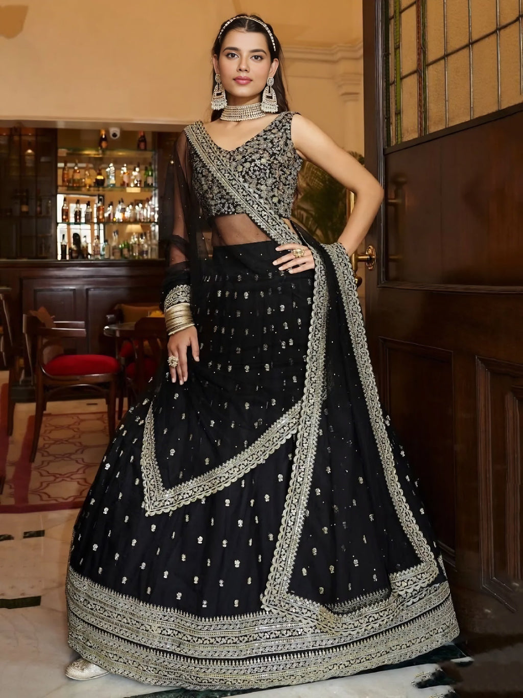 Lehenga Mart Designer Wedding Lehenga Choli For Women - Black | Grocsy