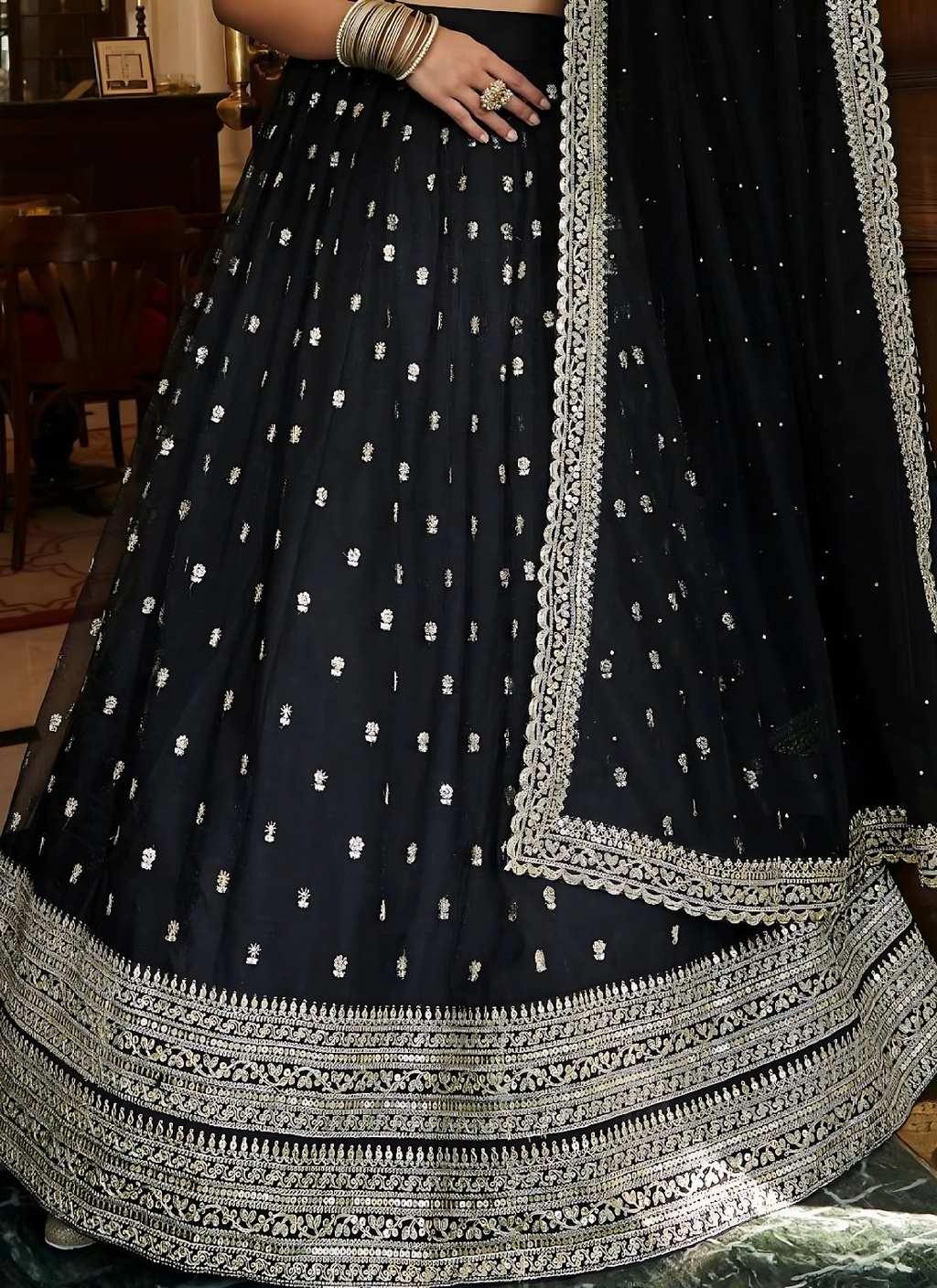 Lehenga Mart Designer Wedding Lehenga Choli For Women - Black | Grocsy