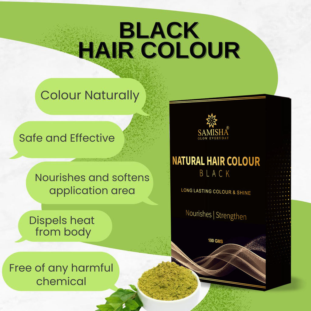 Samisha Black Hair Colour Powder – Original & Organic Natural Black | Grocsy