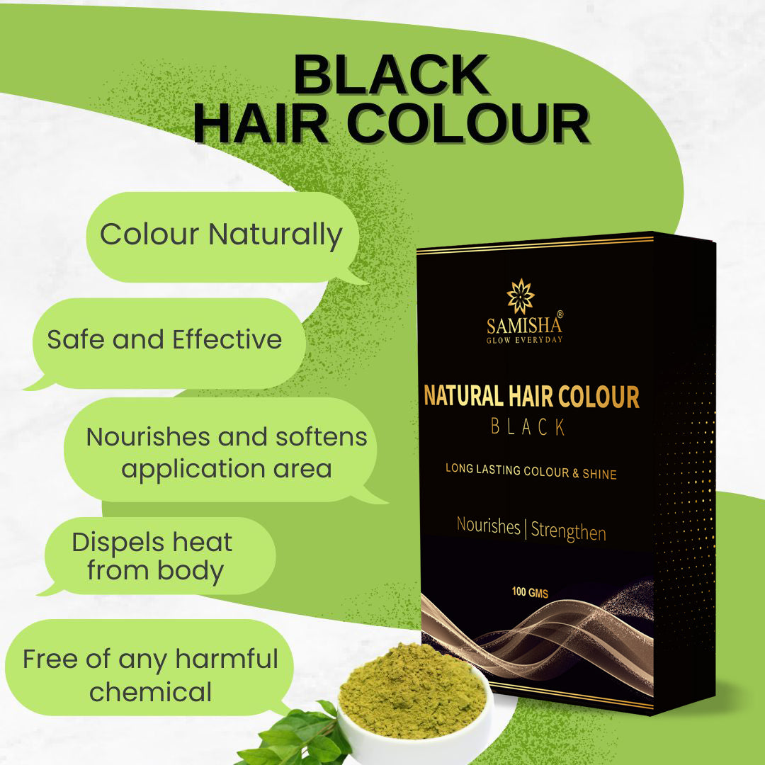 Samisha Black Hair Colour Powder – Original & Organic Natural Black | Grocsy