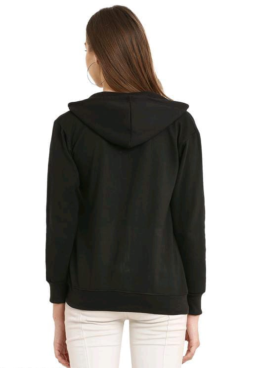 PAVONINE Black Color Casual Winter Wear Hoodie Sweatshirt For Girls | Grocsy