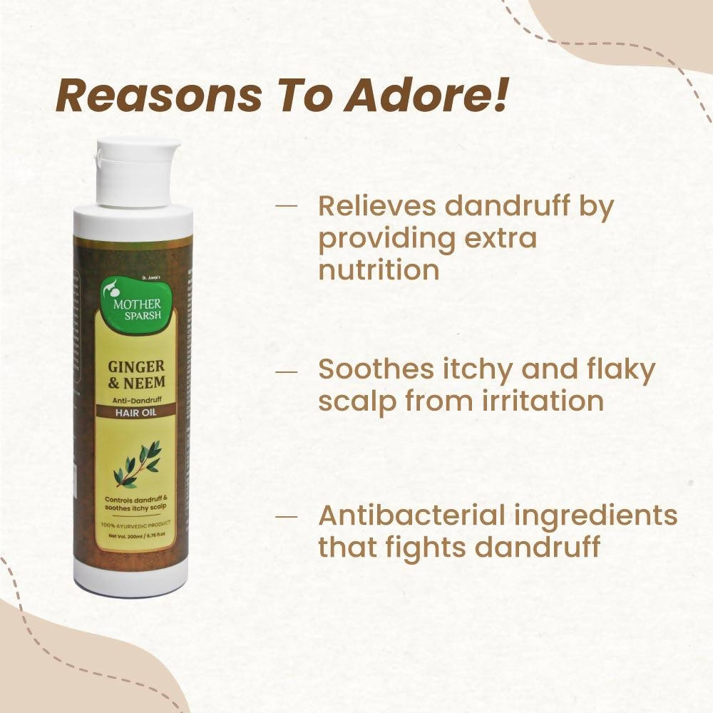Mother Sparsh Ginger & Neem Anti-Dandruff Hair Oil | Grocsy