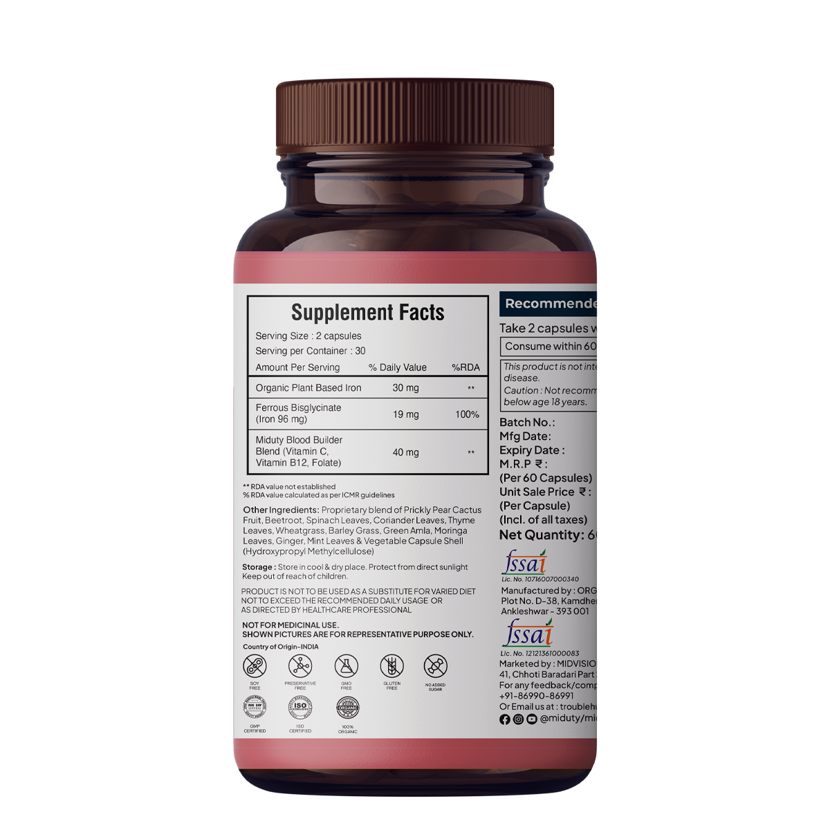 Miduty Organic Blood Builder | Grocsy