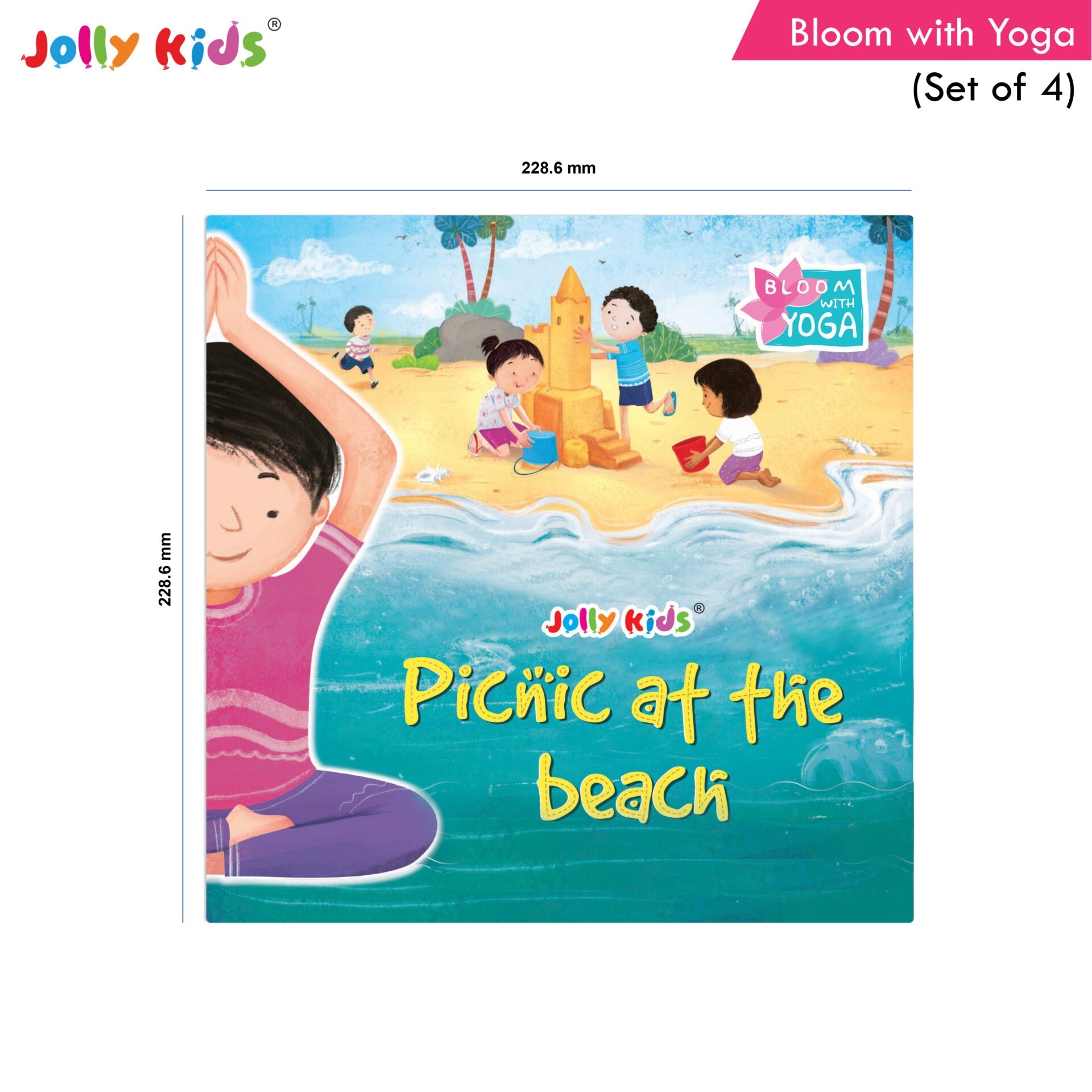 Jolly Kids Bloom With Yoga Books For Kids| Set of 4| Ages 3 - 7 Year| Yoga in Different Places Like Jungle, Beach, Schools, Gardens etc. | Grocsy