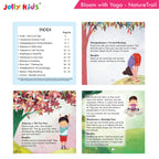 Jolly Kids Bloom With Yoga Books For Kids| Set of 4| Ages 3 - 7 Year| Yoga in Different Places Like Jungle, Beach, Schools, Gardens etc. | Grocsy