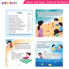 Jolly Kids Bloom With Yoga Books For Kids| Set of 4| Ages 3 - 7 Year| Yoga in Different Places Like Jungle, Beach, Schools, Gardens etc. | Grocsy