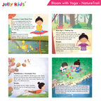 Jolly Kids Bloom With Yoga Books For Kids| Set of 4| Ages 3 - 7 Year| Yoga in Different Places Like Jungle, Beach, Schools, Gardens etc. | Grocsy