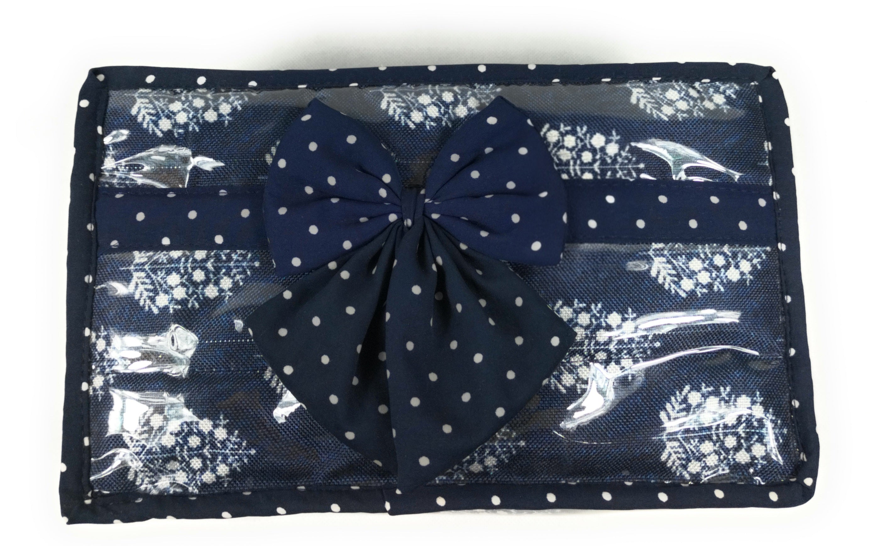 Asmaani Satin 6 Pocket Blue Bow Jewellery Kit | Grocsy