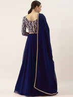 Tulsi Art Ravishing Blue Sequins Georgette Party Wear Lehenga Choli With Dupatta | Grocsy