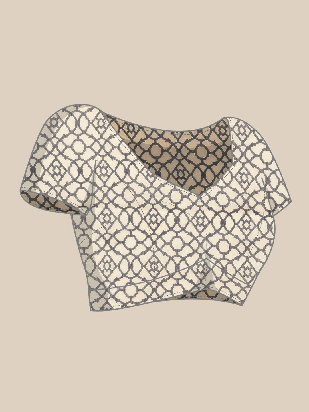 Yufta Grey Floral Mulmul Cotton Sarees With Unstitched Blouse | Grocsy