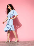 Yufta Blue Floral Tiered Dress | Grocsy