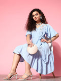 Yufta Blue Floral Tiered Dress | Grocsy