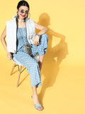 Yufta Blue Printed Jumpsuit | Grocsy