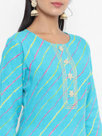 Yufta Blue Printed Kurta | Grocsy