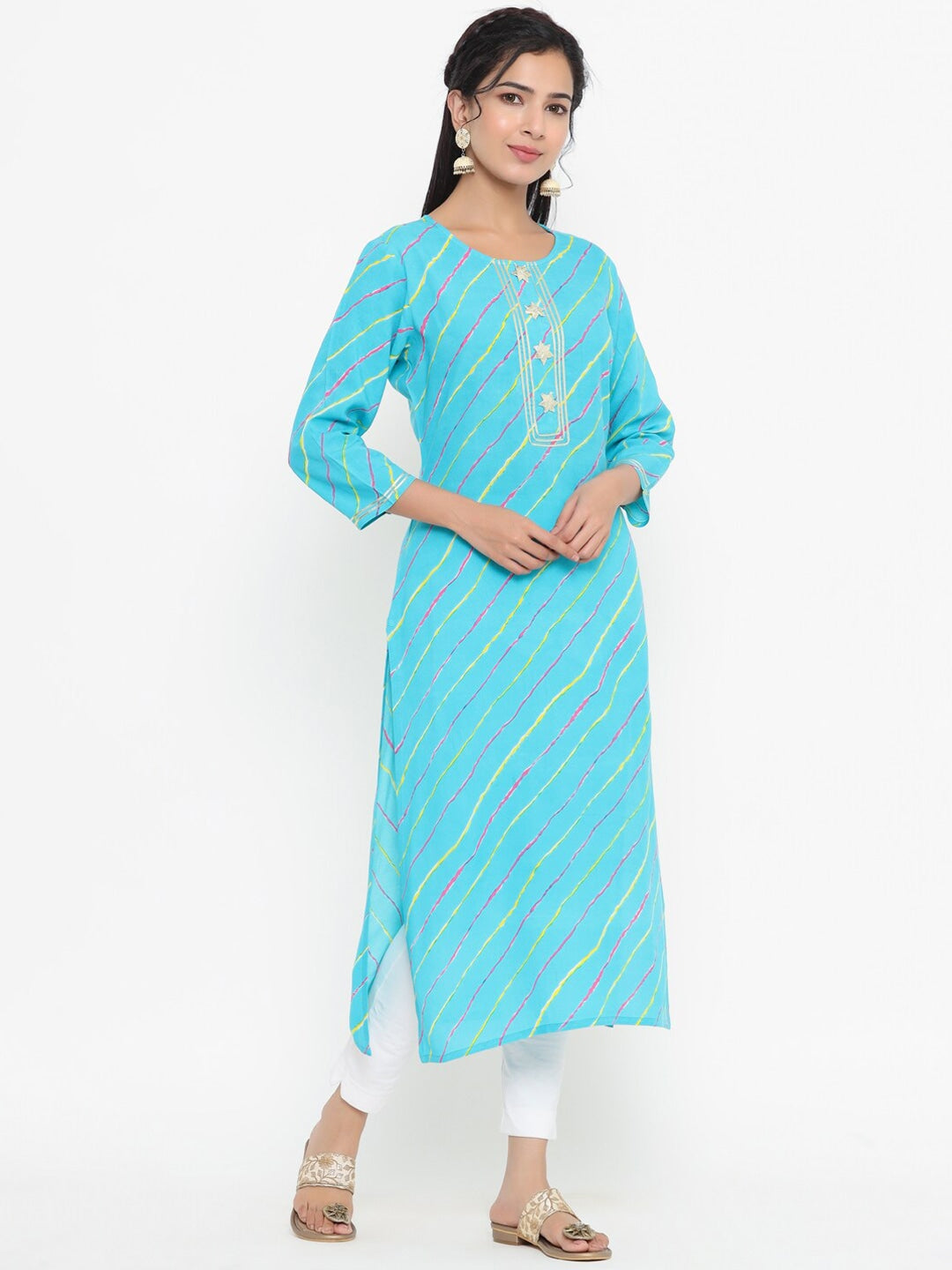 Yufta Blue Printed Kurta | Grocsy