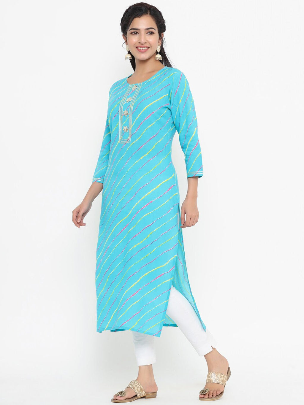 Yufta Blue Printed Kurta | Grocsy