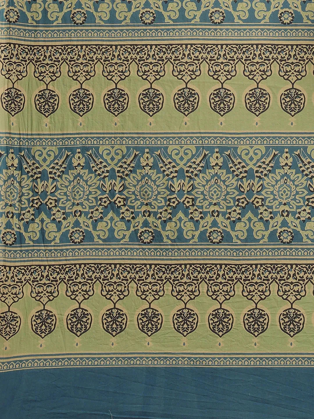 Yufta Blue Printed Saree | Grocsy