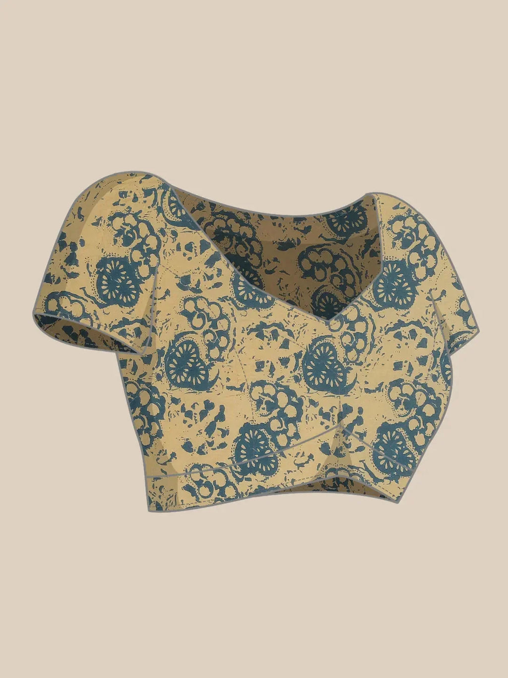 Yufta Blue Printed Saree | Grocsy