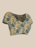 Yufta Blue Printed Saree | Grocsy