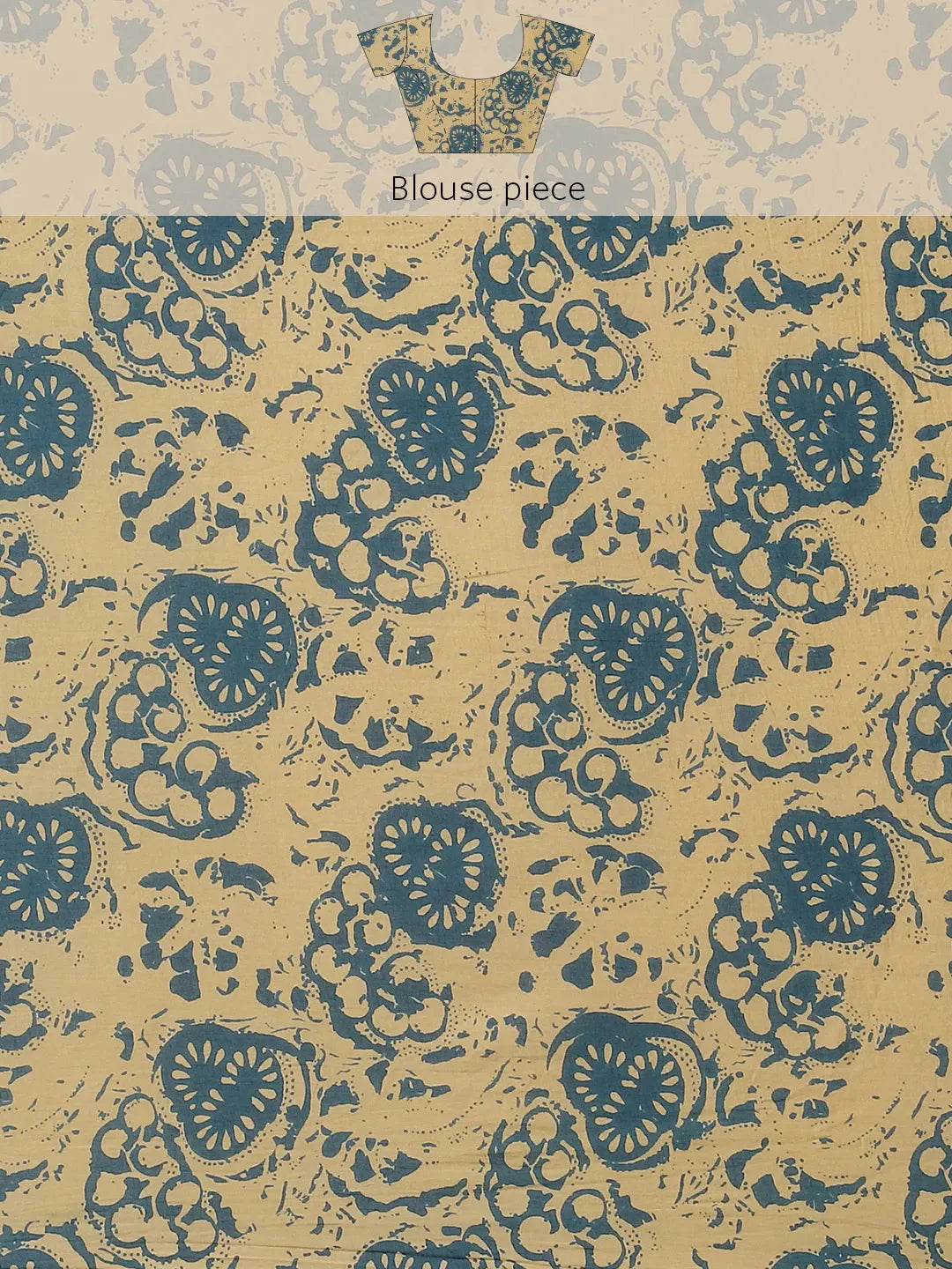 Yufta Blue Printed Saree | Grocsy