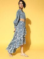Yufta Blue & White Printed Co-ord Set | Grocsy