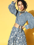 Yufta Blue & White Printed Co-ord Set | Grocsy