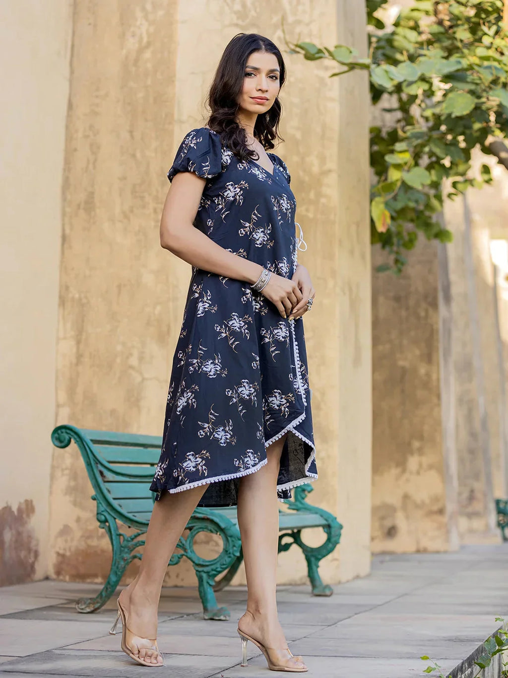Yufta Blue Wrap Dress | Grocsy