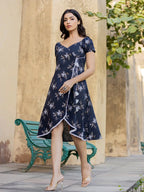 Yufta Blue Wrap Dress | Grocsy