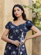 Yufta Blue Wrap Dress | Grocsy