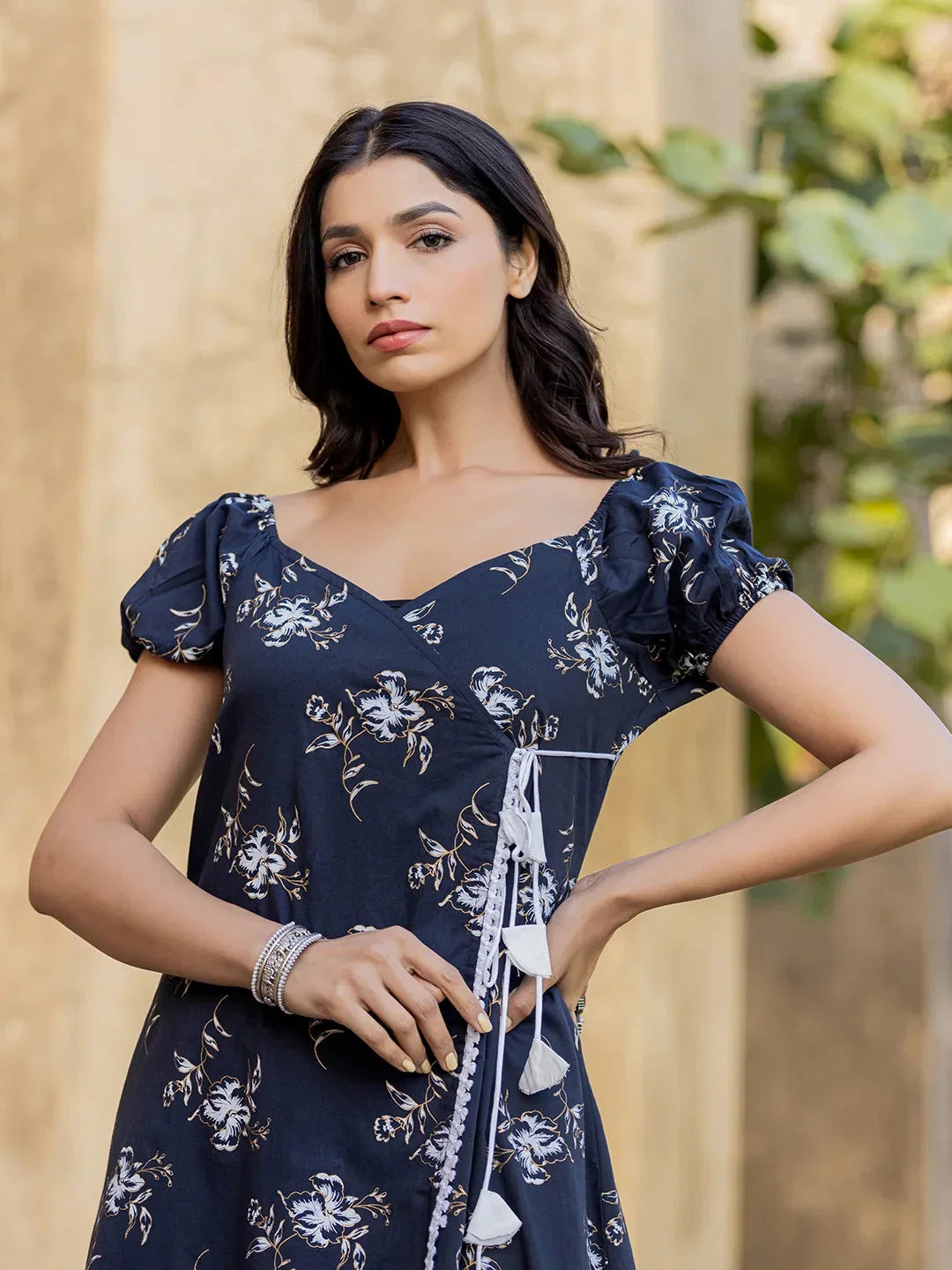 Yufta Blue Wrap Dress | Grocsy