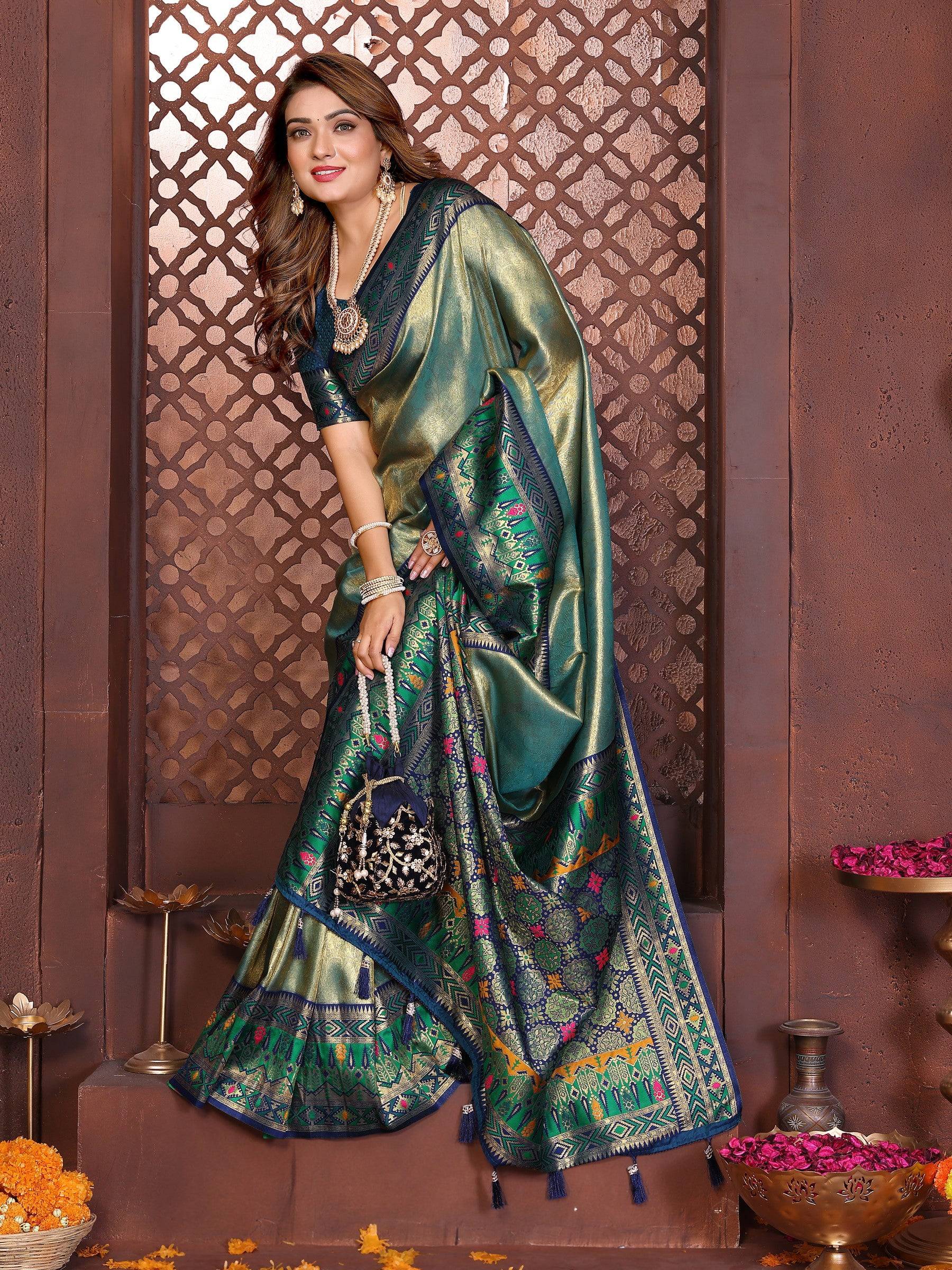 Anaita Banarasi Tissue Silk Saree | Grocsy