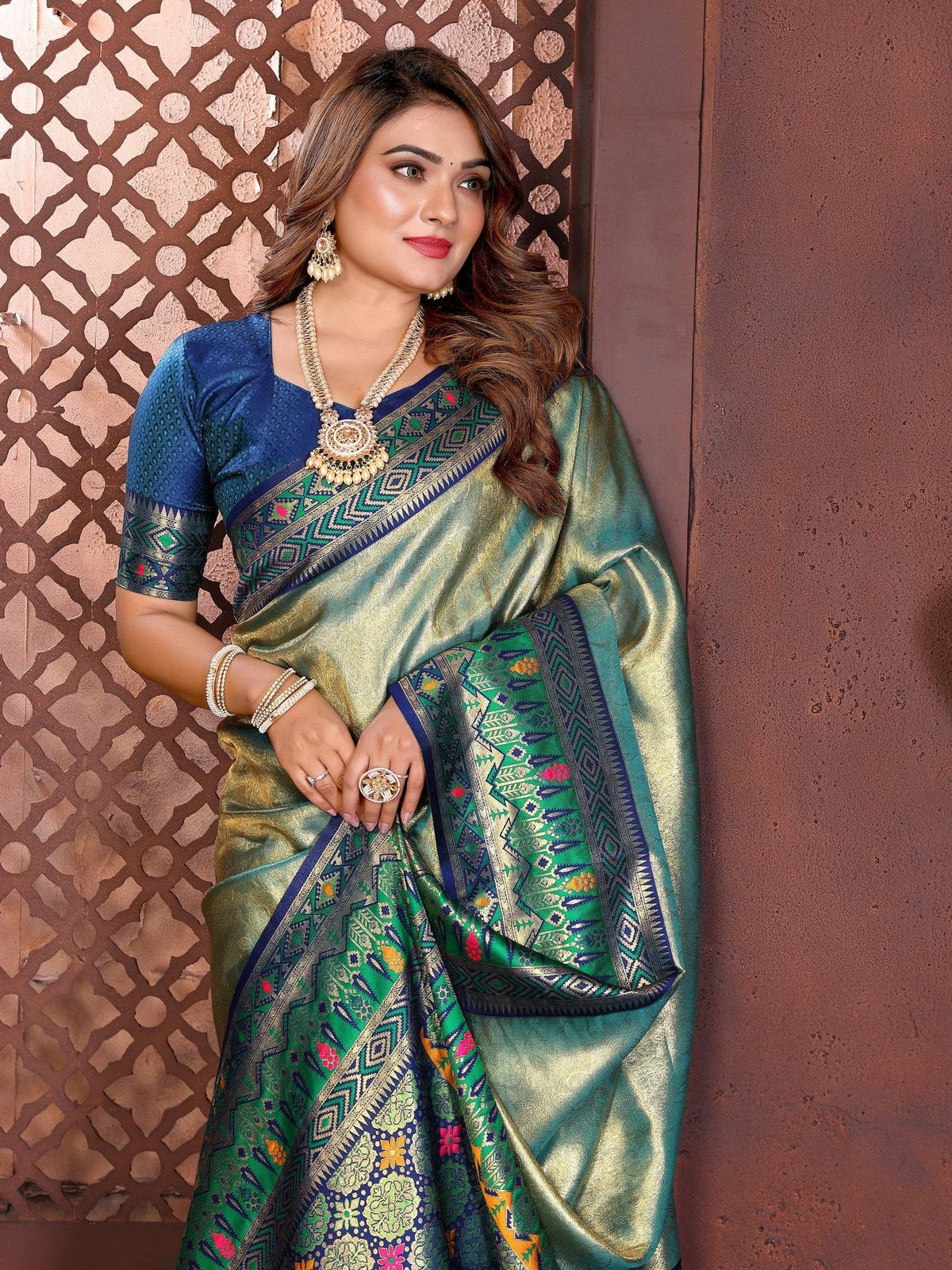 Anaita Banarasi Tissue Silk Saree | Grocsy