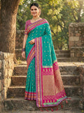 Anaita Blue Silk Woven Saree With Blouse | Grocsy
