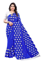 Vamika Zoya Silk Embroidered Blue Saree (RAKHI BLUE) | Grocsy