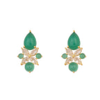 Nuyug 18k Gold Plated Floral Diamond Glow Earrings | Grocsy