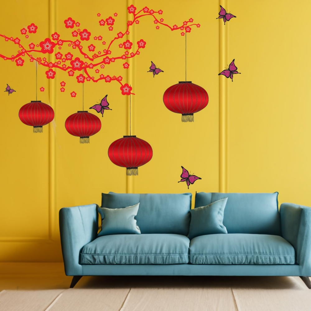 Decals Design Chinese Lamps in Double Sheet Wall Sticker | Grocsy