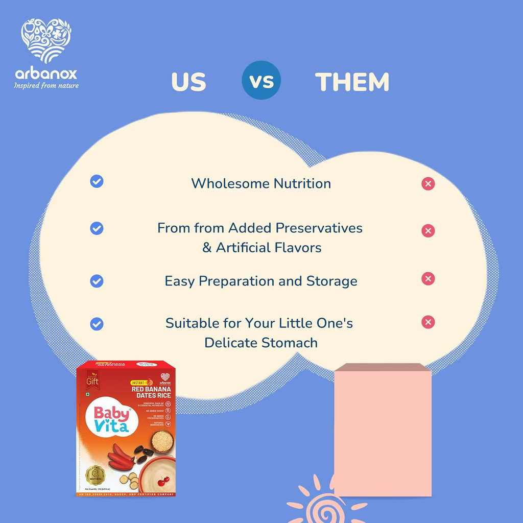 Babyvita Arbanox Red Banana Dates Rice Wholesome Blend For Little Ones Trusted By Parents | Grocsy