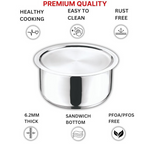 Vinod Stainless Steel 304 Grade Tope/Patila/Topiya with Lid - Induction and Gas Stove Friendly | Grocsy