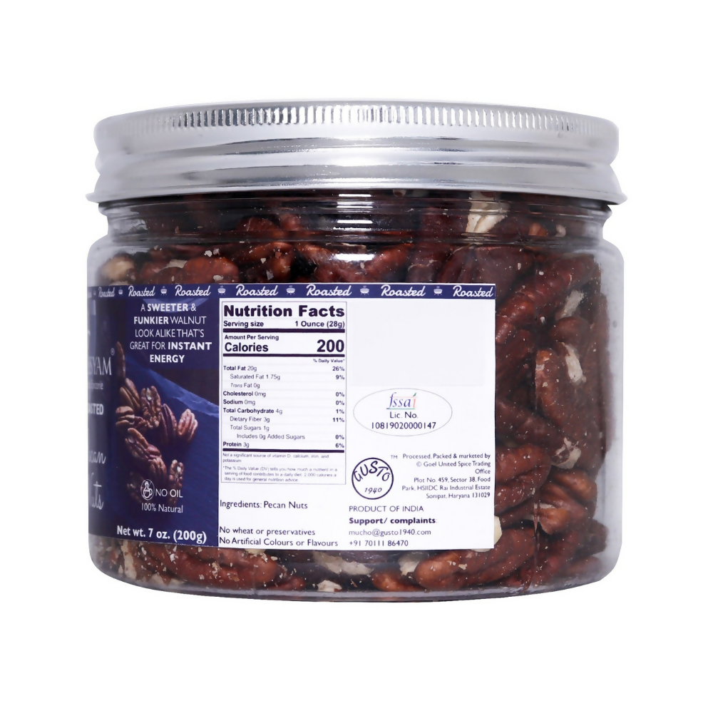 Tassyam Organics Roasted Pecan Nuts | Grocsy