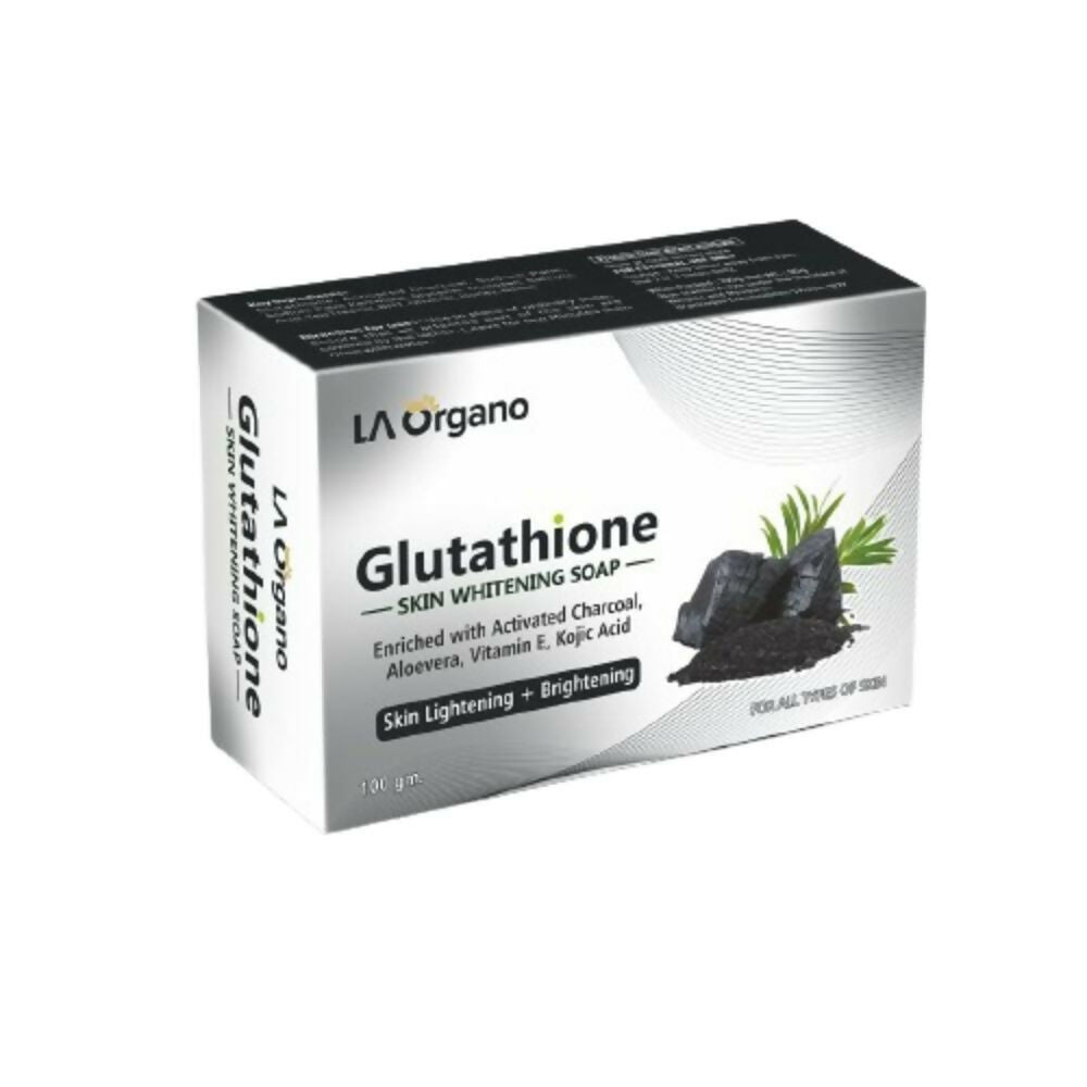 LA Organo Glutathione Activated Charcoal Skin Whitening Soap | Grocsy