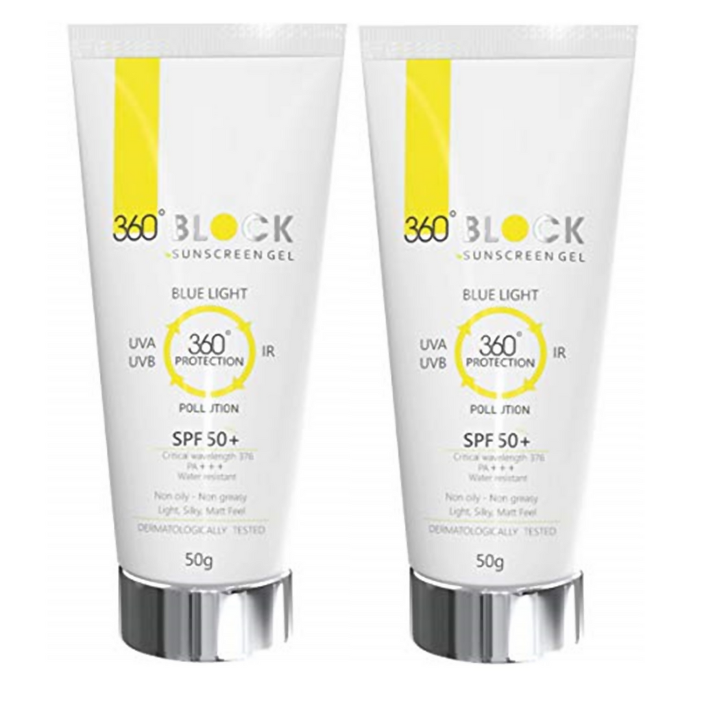 360 Block Sunscreen Gel SPF 50+ - Protects From UVA,UVB | Grocsy